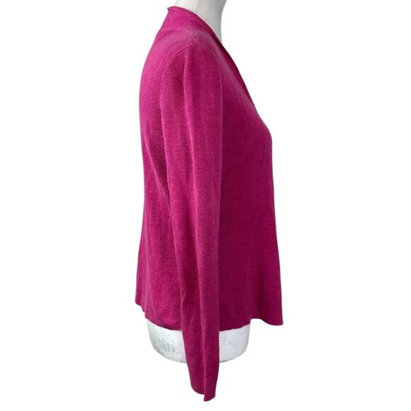 Eileen Fisher Linen Elegant Pink Open Front Women's Sweater Size Small Petite - Picture 2 of 6